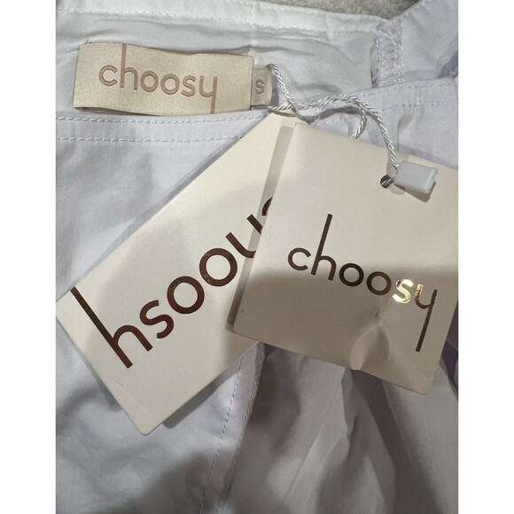 NWT Choosy White Square Neck Puff Sleeve Button Cuff Blouse Top Size Small - Picture 7 of 9